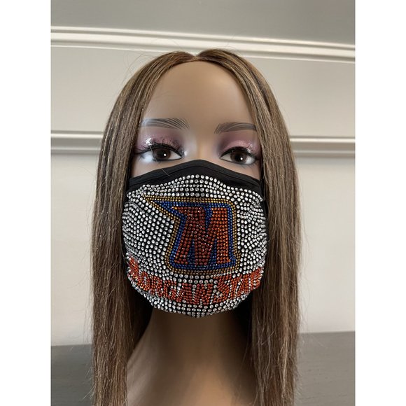 Morgan State University Bling Rhinestone Face Mask - Picture 14 of 14